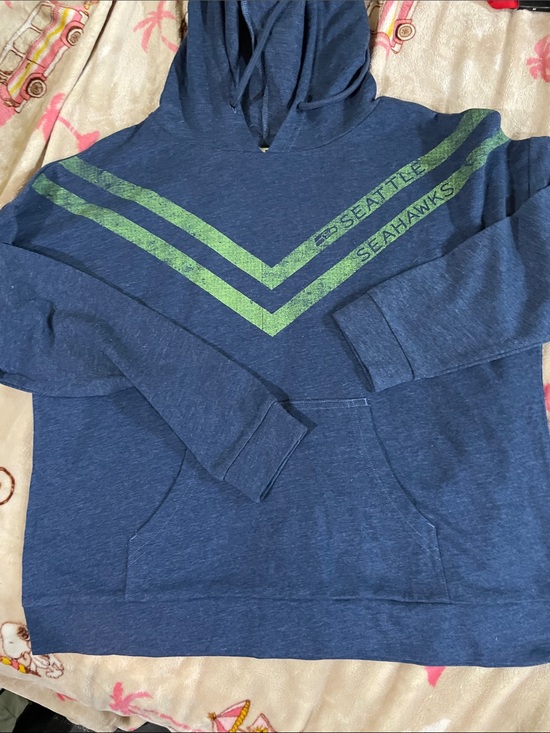 NFL Other - NFL Seattle Seahawks Navy Blue Hoodie with Green Chevron